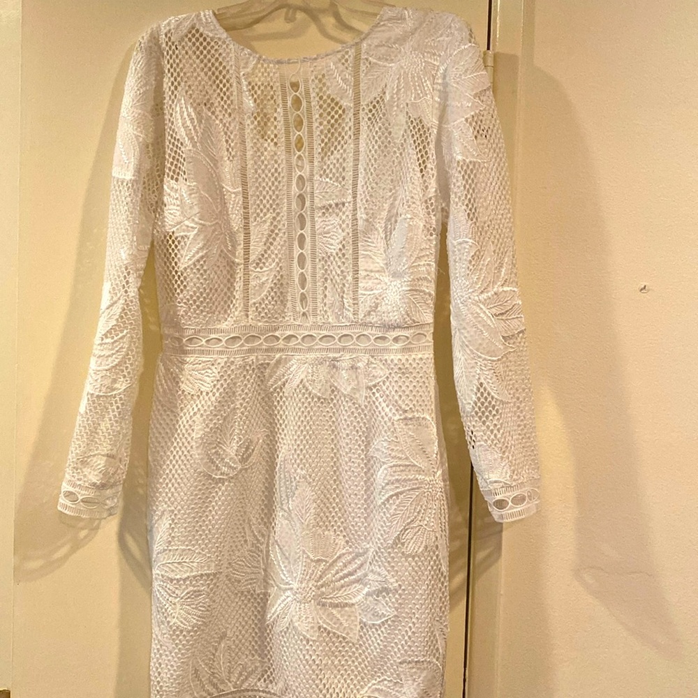 Adeline Rae white lace like dress medium NWT